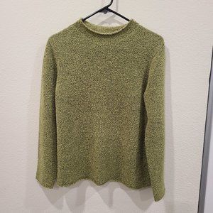 Eileen Fisher Funnel Neck Lime Green Sweater